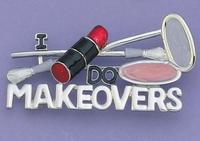 PA396: I Do Makeovers Pin in Silver or Gold