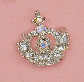 PA538: Crystal Crown Pin