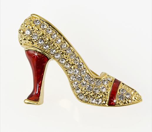 PA550: Crystal Ruby High Heel Shoe Pin
