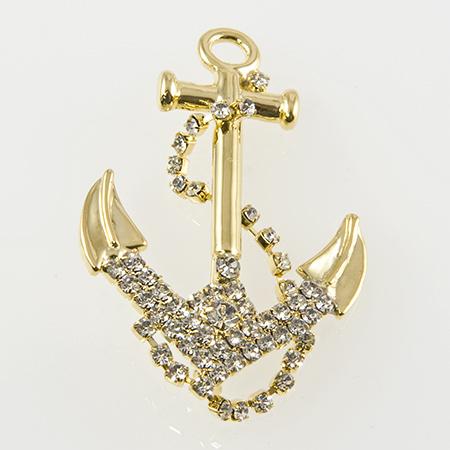 PA573: Crystal Anchor Pin Silver or Gold