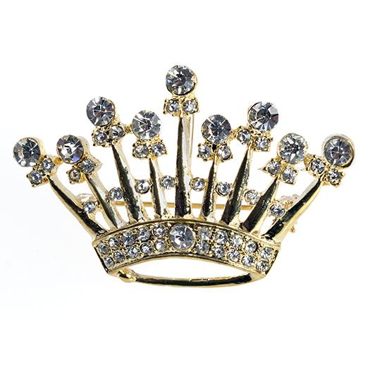 PA678: Elegant Crystal Crown Pin