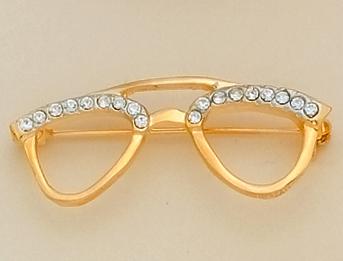 PA96SM: Small Gold Crystal Eyeglasses