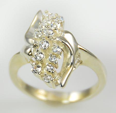 RA103: Sterling Silver CZ Cluster Ring