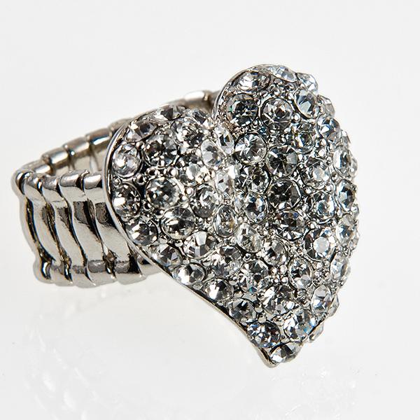 RA133: Silver Heart Cluster Ring