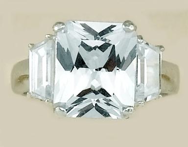 RA13JLC: Sterling Silver JLO Ring, Clear CZ