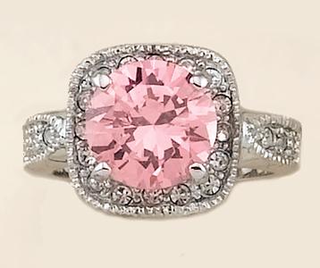 RA81P: Elegant Pink Ice CZ Ring