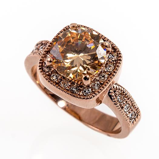 RA81T: Topaz and Rose Gold Ring