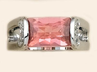 RA83: Emerald Cut Pink Ice Ring