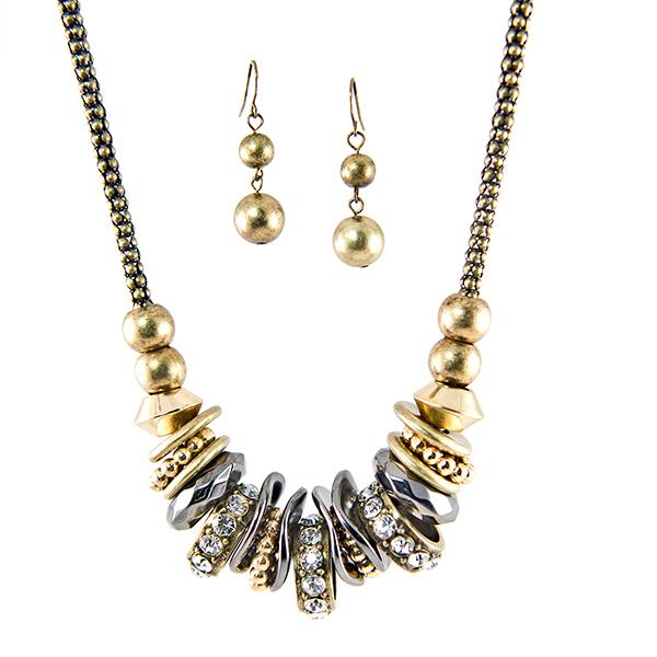 SN265:Two Tone Exotic Necklace