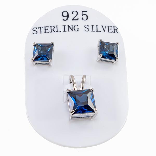 SN280SS: Sterling Silver Sapphire Set