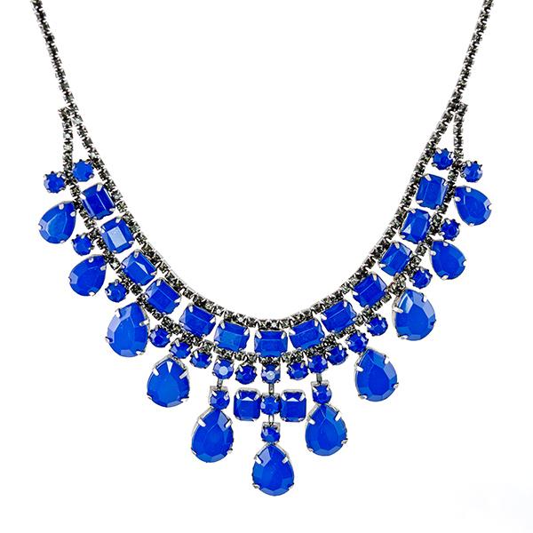 SN283: Dark Blue Necklace and Earring Set