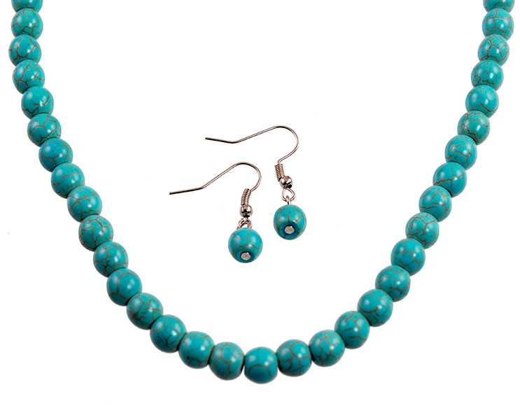 SN328: Turquoise Necklace and Earring Set