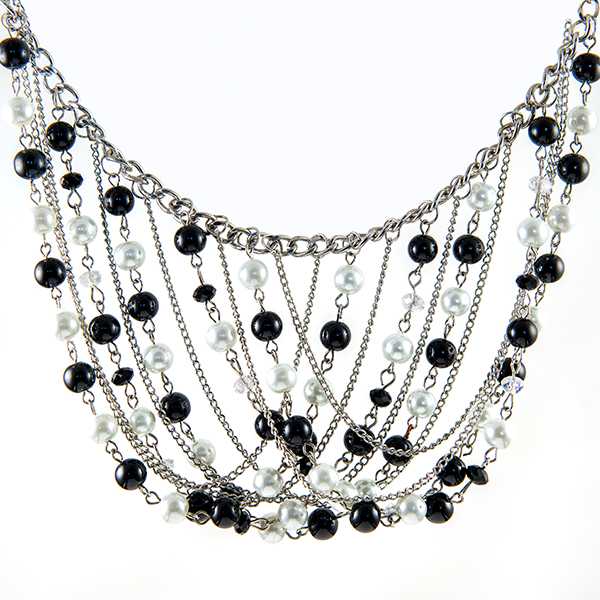 SN351: Multi Strand Chandelier Necklace and Earrings