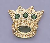 TA119G: Green Crystal Crown Tack Pin