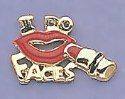 TA227F: I Do Faces Tac in Gold & Red Enamel