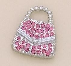 TA30: Gold Purse Tac with Pink Austrian Crystals