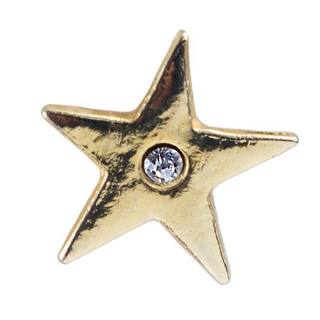 TA591: Gold Star with Clear Crystal