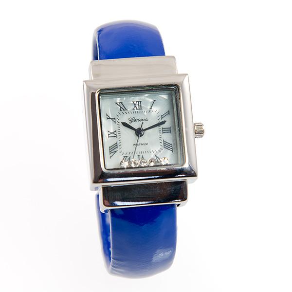 WA157: Blue Cuff Watch with Floating Crystal